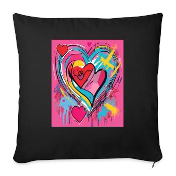 Heart for art lovers - Sofa pillowcase 17,3'' x 17,3'' (45 x 45 cm) - black - Front