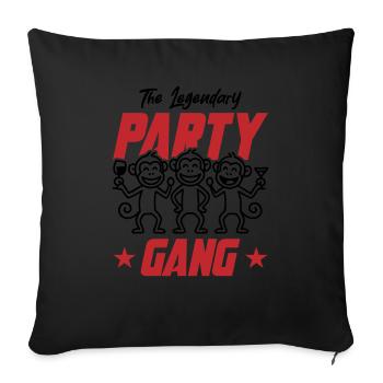 Fête Gang Singe Drôle - Housse de coussin décorative 45 x 45 cm - noir - Devant