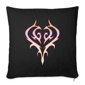 Tribal Heart Tattoo for Emo and Goth - Sofa pillowcase 17,3'' x 17,3'' (45 x 45 cm) - black - Front