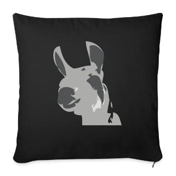 lama - Sofakissenbezug 45 x 45 cm - Schwarz - Vorne