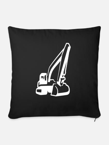 Bagger, Baumaschine, Baggerfahrer, - Sofakissenbezug 45 x 45 cm - Schwarz