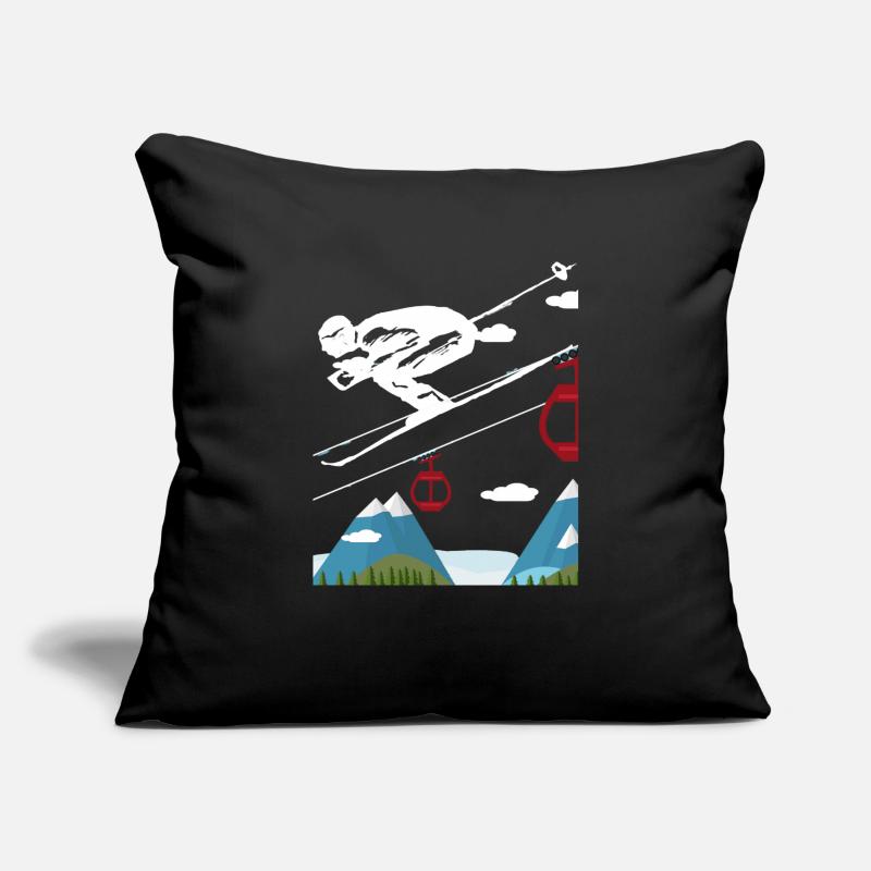 Ski skiing vacation skiing Sofa pillowcase 17,3'' x 17,3'' (45 x 45 cm)
