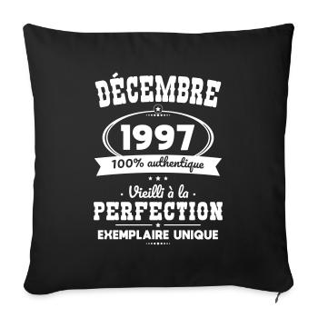 Anniversaire 25 ans - Décembre 1997 Perfection - Housse de coussin décorative 45 x 45 cm - noir - Devant