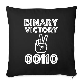 Binary Victory | Mathematics, Computer Science - Sofa pillowcase 17,3'' x 17,3'' (45 x 45 cm) - black - Front