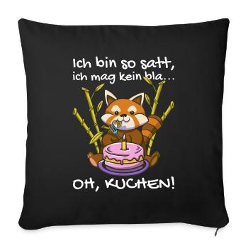 Süßer Kleiner Panda Bambus Natur - Sofakissenbezug 45 x 45 cm - Schwarz - Vorne