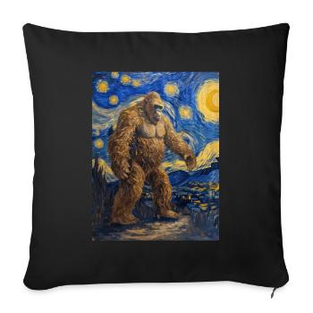 Bigfoot, Big Foot, Van Gogh, Starry Night - Sofa pillowcase 17,3'' x 17,3'' (45 x 45 cm) - black - Front