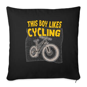 Un garçon aime le cyclisme, le cardio-training, - Housse de coussin décorative 45 x 45 cm - noir - Devant
