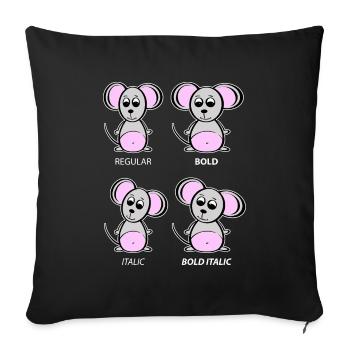 Graphic Designer Mouse - Explication de la typographie - Housse de coussin décorative 45 x 45 cm - noir - Devant