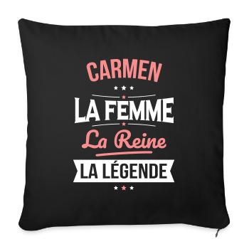 Carmen - La Femme - La Reine - La Légende - Housse de coussin décorative 45 x 45 cm - noir - Devant