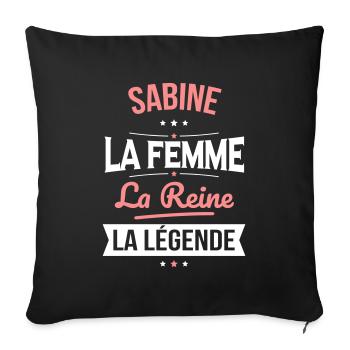 Sabine - La Femme - La Reine - La Légende - Housse de coussin décorative 45 x 45 cm - noir - Devant