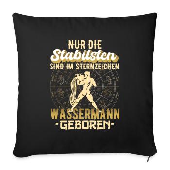 Sternzeichen Wassermann Wassermänner Geschenk - Sofakissenbezug 45 x 45 cm - Schwarz - Vorne