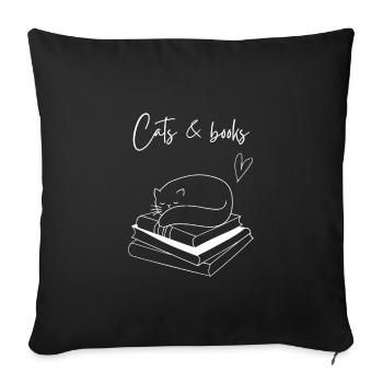 Livre pour chat roman idée cadeau - Housse de coussin décorative 45 x 45 cm - noir - Devant