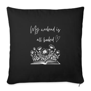 Flowers Book Reading Gift - Sofa pillowcase 17,3'' x 17,3'' (45 x 45 cm) - black - Front