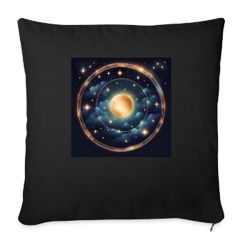 Leo Zodiac Horoscope Gift - Sofa pillowcase 17,3'' x 17,3'' (45 x 45 cm) - black - Front