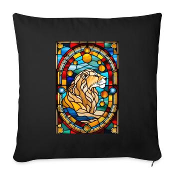 Leo Astrology Zodiac Gift - Sofa pillowcase 17,3'' x 17,3'' (45 x 45 cm) - black - Front