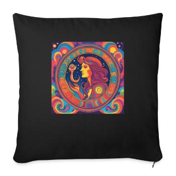 Virgo Star Astrology Gift - Sofa pillowcase 17,3'' x 17,3'' (45 x 45 cm) - black - Front