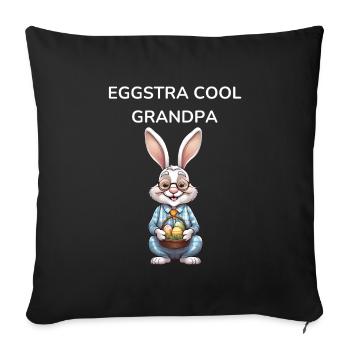 Grandpa Easter Egg Easter Gift - Sofa pillowcase 17,3'' x 17,3'' (45 x 45 cm) - black - Front