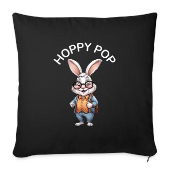 Grandpa Bunny Bunny Easter Gift - Sofa pillowcase 17,3'' x 17,3'' (45 x 45 cm) - black - Front