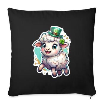 Cadeau de mouton pour la Saint-Patrick - Housse de coussin décorative 45 x 45 cm - noir - Devant