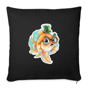 Cadeau de poisson rouge pour la Saint-Patrick - Housse de coussin décorative 45 x 45 cm - noir - Devant