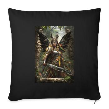 Kriegerin Mythologie Mythos Geschenk - Sofakissenbezug 45 x 45 cm - Schwarz - Vorne