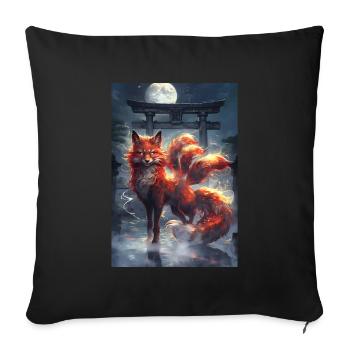 Renard, Fée, Mythe, mythologie, Cadeau - Housse de coussin décorative 45 x 45 cm - noir - Devant