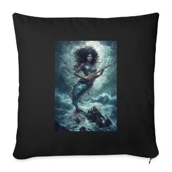 Mermaid Mythology Legend Gift - Sofa pillowcase 17,3'' x 17,3'' (45 x 45 cm) - black - Front