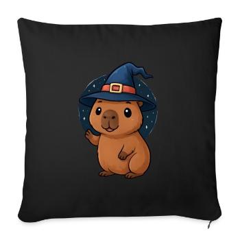 Halloween Capybara Wizard Costume Gift - Sofa pillowcase 17,3'' x 17,3'' (45 x 45 cm) - black - Front