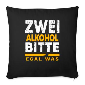 Bier Biergarten Trinkspruch Bierbauch - Sofakissenbezug 45 x 45 cm - Schwarz - Vorne