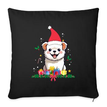 Dog Christmas - Sofa pillowcase 17,3'' x 17,3'' (45 x 45 cm) - black - Front