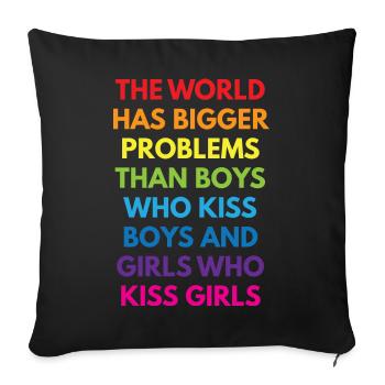 LGBTQ+ - Housse de coussin décorative 45 x 45 cm - noir - Devant