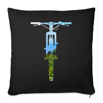 VTT - Alpes - Montagnes - BIN DER MOTOR - VTT - Housse de coussin décorative 45 x 45 cm - noir - Devant
