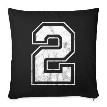 Number 2 - Sofa pillowcase 17,3'' x 17,3'' (45 x 45 cm) - black - Front