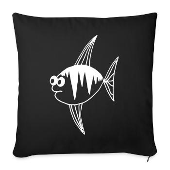 Cartoon Fish - Funny Fish Design - Sofa pillowcase 17,3'' x 17,3'' (45 x 45 cm) - black - Front