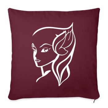 Gothic Girl Dark Fairytale Goth Occult Women Batc - Housse de coussin décorative 45 x 45 cm - bordeaux - Devant