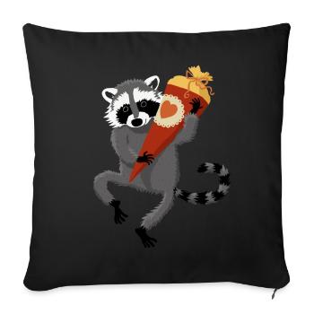 Cône scolaire du raton laveur - Housse de coussin décorative 45 x 45 cm - noir - Devant