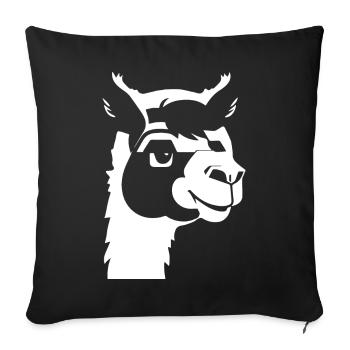 Lustige Lama-Silhouette Freche Spaß-Lamas - Sofakissenbezug 45 x 45 cm - Schwarz - Vorne