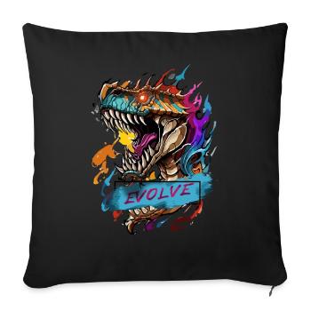 Évolution rugissante - Housse de coussin décorative 45 x 45 cm - noir - Devant