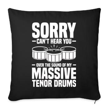 Tenor Schlagzeuger - Sofakissenbezug 45 x 45 cm - Schwarz - Vorne
