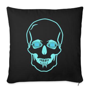 Crâne Crâne Mort Horreur Halloween Fantôme - Housse de coussin décorative 45 x 45 cm - noir - Devant