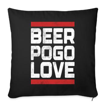 Bière Pogo Amour - Housse de coussin décorative 45 x 45 cm - noir - Devant