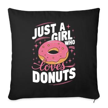 Donut Donuts Candy Bagel - Sofa pillowcase 17,3'' x 17,3'' (45 x 45 cm) - black - Front