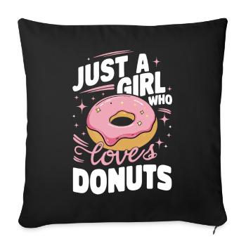 Donut Donuts Candy Bagel - Sofa pillowcase 17,3'' x 17,3'' (45 x 45 cm) - black - Front