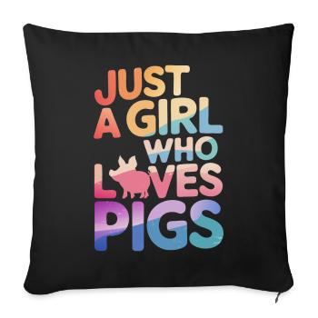 Animal cochon - Housse de coussin décorative 45 x 45 cm - noir - Devant