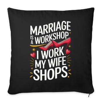 Husband, Spouse, Family, Wedding - Sofa pillowcase 17,3'' x 17,3'' (45 x 45 cm) - black - Front