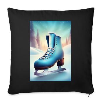 Wintery figure skating hobby - Sofa pillowcase 17,3'' x 17,3'' (45 x 45 cm) - black - Front
