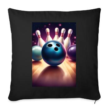 Cool bowling ball graphic t-shirt design - Sofa pillowcase 17,3'' x 17,3'' (45 x 45 cm) - black - Front