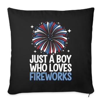 Pyrotechnie Feux d’artifice Pyrotechnie - Housse de coussin décorative 45 x 45 cm - noir - Devant