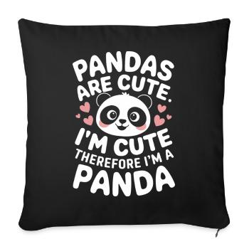 Pandabär Panda Tier Pandas - Sofakissenbezug 45 x 45 cm - Schwarz - Vorne