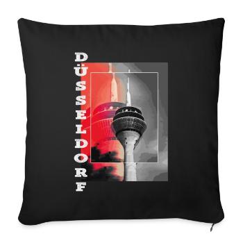 Dusseldorf Skyline TV Tower Germany City - Sofa pillowcase 17,3'' x 17,3'' (45 x 45 cm) - black - Front